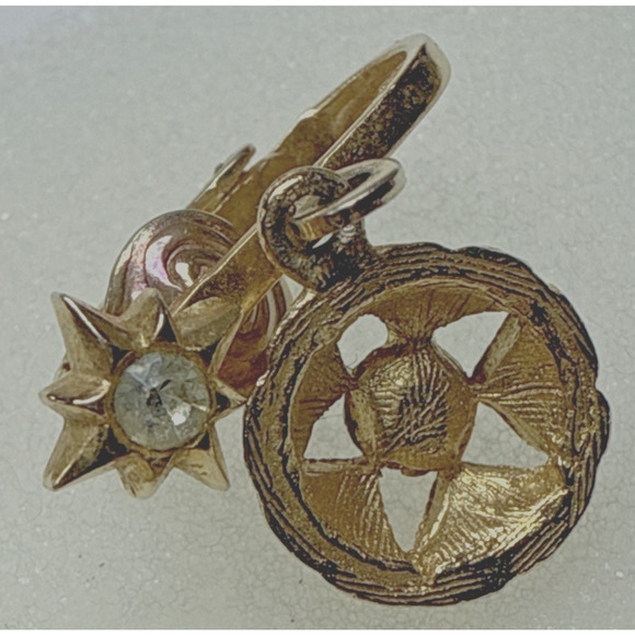 Vintage Atomic Starburst Star Clip On Dangle Earrings Rhinestone - Picture 13 of 15